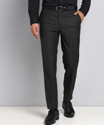 PARK AVENUE Regular Fit Men Dark Green Trousers