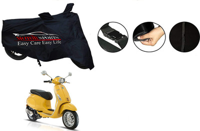 MotorSports Two Wheeler Cover for Piaggio(Elegante 150, Black)