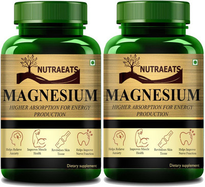 NutraEats Chelated Magnesium Glycinate Citrate Oxide Supplement Pro(2 x 60 Capsules)