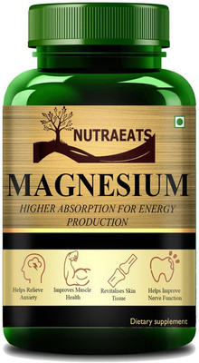 NutraEats Chelated Magnesium Glycinate Citrate Oxide Supplement(60 Capsules)