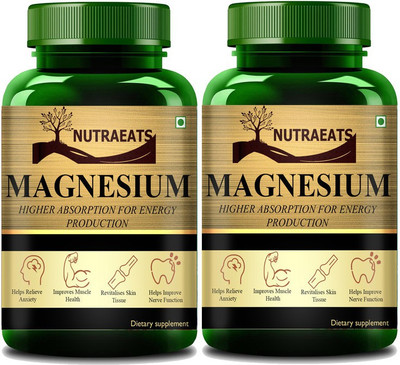 NutraEats Chelated Magnesium Glycinate Citrate Oxide Supplement(2 x 60 Capsules)