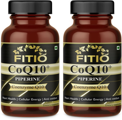 FITIO Coenzyme Q10 ,COQ10 100mg High Absorption with Piperine & DHA Advanced(2 x 60 Capsules)