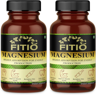 FITIO Chelated Magnesium Glycinate Citrate Oxide Supplement Advanced(2 x 60 Capsules)