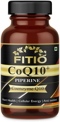FITIO Coenzyme (coq10) 120mg with Piperine 5mg for Cardiovascular Health & Energy Pro(60 Capsules)