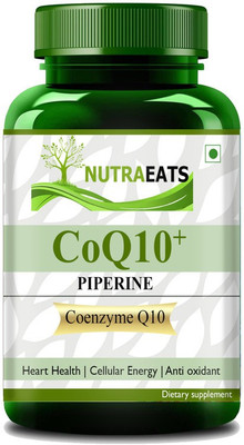 NutraEats Coenzyme Q10 ,COQ10 100mg High Absorption with Piperine & DHA Ultra(60 Capsules)
