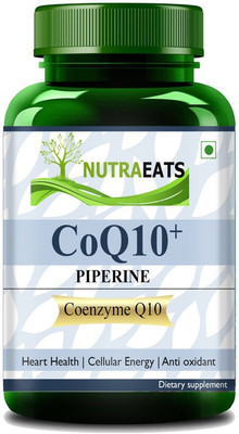 NutraEats Coenzyme (coq10) 120mg with Piperine 5mg for Cardiovascular Health & Energy Pro(60 Capsules)