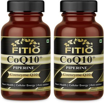 FITIO Coenzyme Q10 ,COQ10 100mg High Absorption with Piperine & DHA Premium(2 x 60 Capsules)