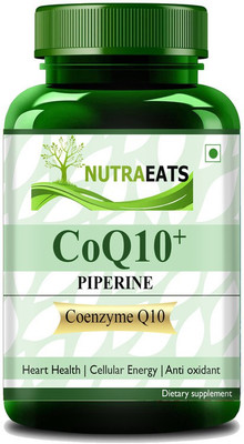 NutraEats 120mg Coenzyme Q10 Capsules with Piperine Supplement for Heart Health(60 Capsules)