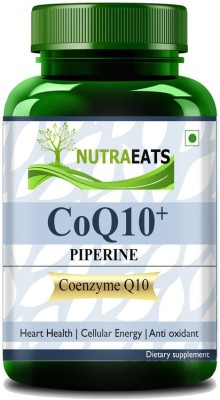 NutraEats Coenzyme (coq10) 120mg with Piperine 5mg for Cardiovascular Health & Energy(60 Capsules)