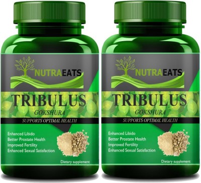 NutraEats Tribulus Terrestris Natural Testosterone Booster (Gokshura) Pro(2 x 60 Capsules)