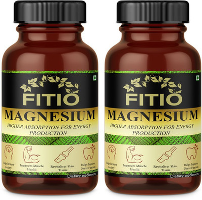 FITIO Chelated Magnesium Glycinate Citrate Oxide Supplement Pro(2 x 60 Capsules)