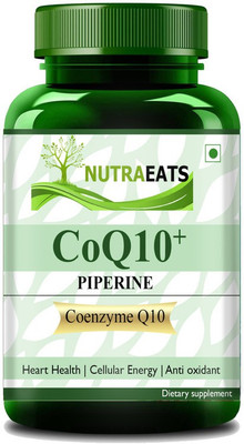 NutraEats 120mg Coenzyme Q10 Capsules with Piperine Supplement for Heart Health Pro(60 Capsules)