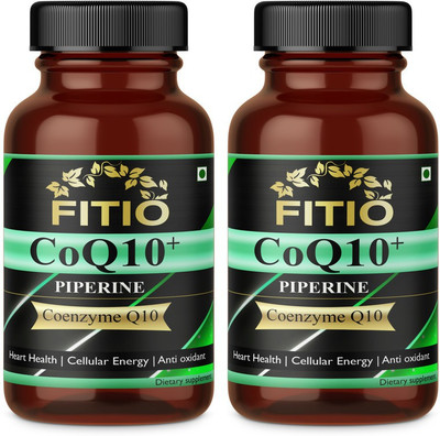 FITIO 120mg Coenzyme Q10 Capsules with Piperine Supplement for Heart Health Advanced(2 x 60 Capsules)