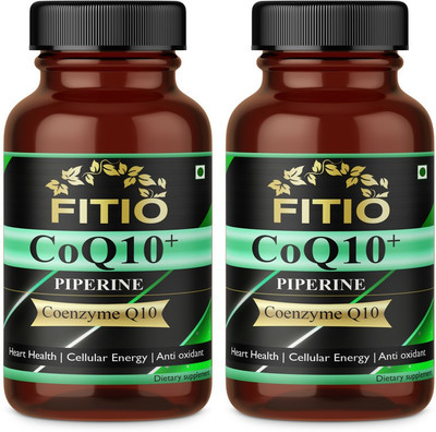 FITIO 120mg Coenzyme Q10 Capsules with Piperine Supplement for Heart Health Pro(2 x 60 Capsules)