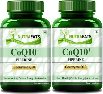 NutraEats 120mg Coenzyme Q10 Capsules with Piperine Supplement for Heart Health Advanced(2 x 60 Capsules)