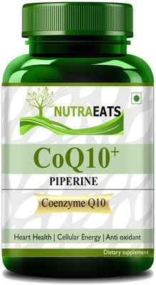 NutraEats Coenzyme Q10 ,COQ10 100mg High Absorption with Piperine & DHA Advanced(60 Capsules)