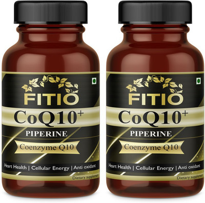FITIO Coenzyme Q10 ,COQ10 100mg High Absorption with Piperine & DHA Ultra(2 x 60 Capsules)