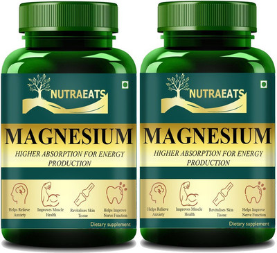 NutraEats Magnesium 340 Mg Supplemen For Recovery Support, Relaxation & Energy Support(2 x 60 Capsules)