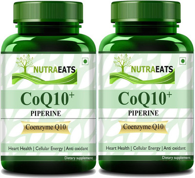 NutraEats 120mg Coenzyme Q10 Capsules with Piperine Supplement for Heart Health Pro(2 x 60 Capsules)