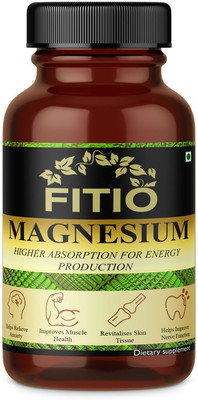 FITIO Chelated Magnesium Glycinate Citrate Oxide Supplement Pro(60 Capsules)