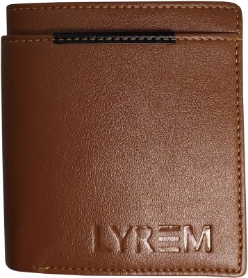 LYREM Men Casual Tan Artificial Leather Wallet(4 Card Slots)