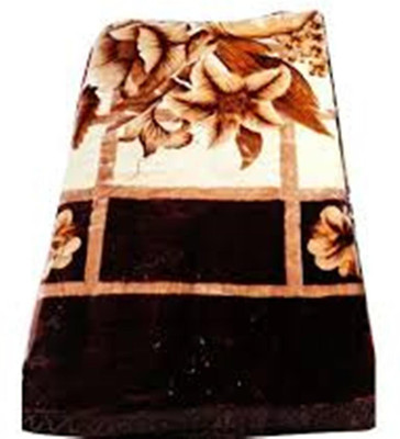 Creative Terry Floral Single Mink Blanket for  Heavy Winter(Polyester, Multicolor)