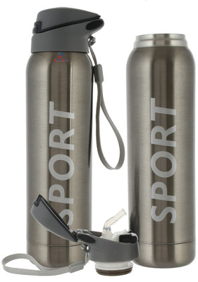 Heart Home 500 ml Steel Bottle(Pack of 2, Silver)