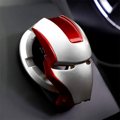 Selifaur Silver Red Fiber Car Engine Start Stop Switch Lambo Style Button Cover Decorative Auto Accessories Push Button Sticky Cover Car Interior Iron Man Car Inverter