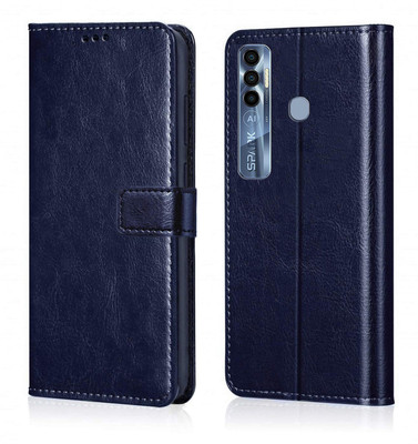 Nuvak Flip Cover for Tecno Spark 7 Pro(Blue, Magnetic Case, Pack of: 1)