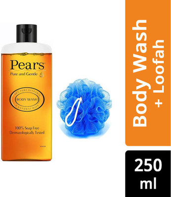 Pears Pure and Gentle Body Wash 250ml with Loofah(2 Items in the set)