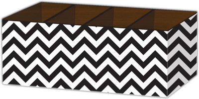 Nourish 4 Compartments Wooden Pen Stand(BLACK, WHITE)