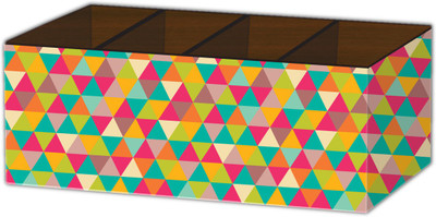 Nourish 4 Compartments Wooden Pen Stand(Multicolor)