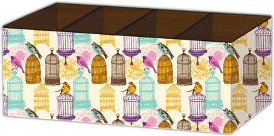 Nourish 4 Compartments Wooden Pen Stand(Multicolor)