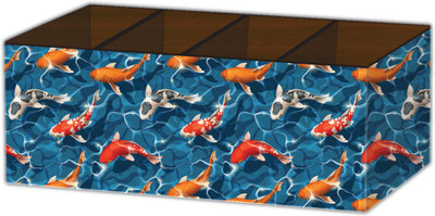 Nourish 4 Compartments Wooden Pen Stand(Blue)