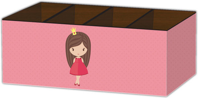 Nourish 4 Compartments Wooden Pen Stand(Pink)