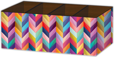 Nourish 4 Compartments Wooden Pen Stand(Multicolor)