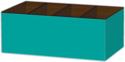 Nourish 4 Compartments Wooden Pen Stand(Green)