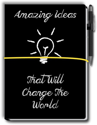 Nourish Nouirsh Large Memo Pad with Sticky Notes, Pen & 1 Extra Pad A4 Memo Pad Ruled and Unruled 50 Pages(Black)