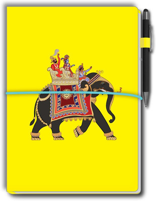 Nourish Nouirsh Large Memo Pad with Sticky Notes, Pen & 1 Extra Pad A4 Memo Pad Ruled and Unruled 50 Pages(Yellow)