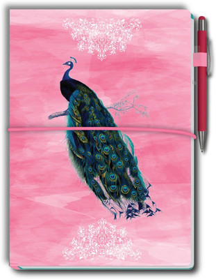 Nourish Nouirsh Large Memo Pad with Sticky Notes, Pen & 1 Extra Pad A4 Memo Pad Ruled and Unruled 50 Pages(Pink)