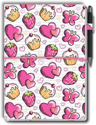 Nourish Nouirsh Large Memo Pad with Sticky Notes, Pen & 1 Extra Pad A4 Memo Pad Ruled and Unruled 50 Pages(Pink,White)