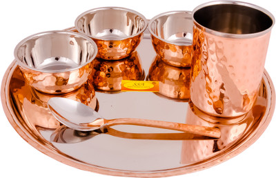 Shivshakti Arts Pack of 6 Copper Dinner Set(Brown)