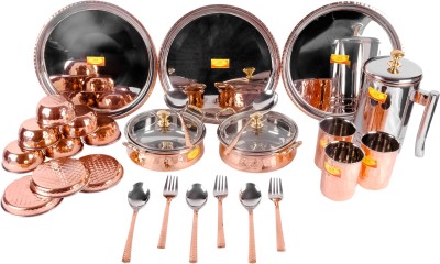 Shivshakti Arts Pack of 26 Copper Dinner Set(Brown)