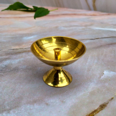 shinde exports Brass Table Diya(Height: 1.5 inch)