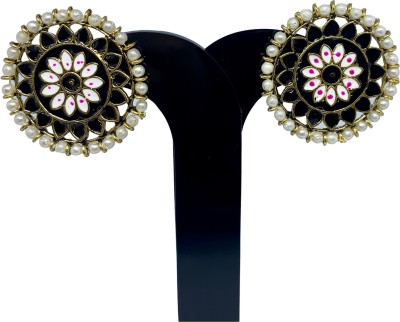 LeSatisfashion Traditional Multicolor Meenakari Circular Stud Earring Alloy Stud Earring Alloy Stud Earring