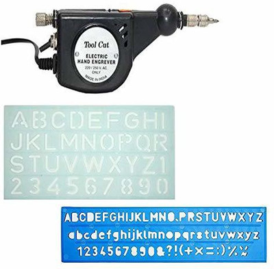 Digital Craft Engraving on Metal, Wood, Leather, Plastic, etc. Engraving Tool/Engraving Machine/Engraving Pen Useful for Engraving Set with Small & Big Stencil Engraving Set