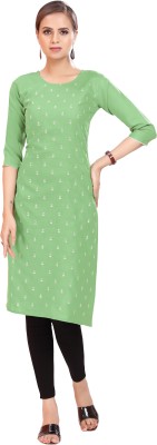 Zooglee Women Printed Straight Kurta(Light Green)