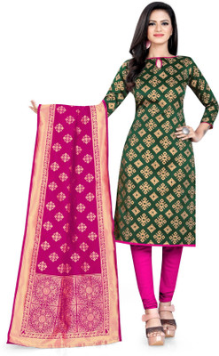 VredeVogel Silk Blend Self Design Salwar Suit Material