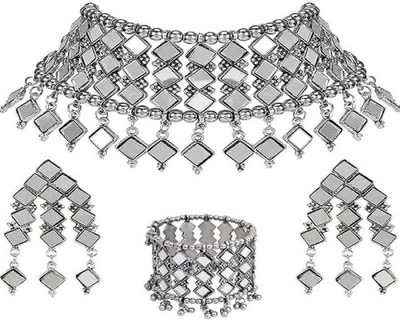 Aadishree Oxidised Silver Silver Silver Jewellery Set(Pack of 3)