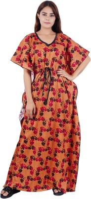 REN STAR Floral Print Pure Cotton Women Kaftan